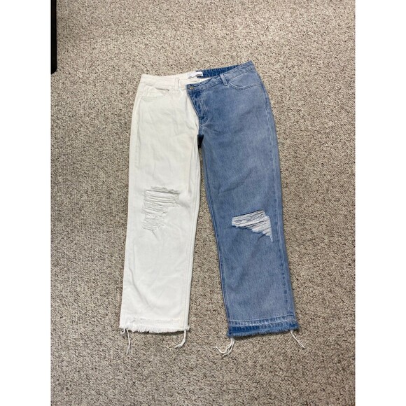 31 Buckle Vervet High-Rise 90s Straight Crop Distressed Crossover Waist Raw Hem - Picture 1 of 9
